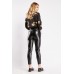 Faux Leather Ankle Grazer Trousers