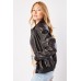 Faux Leather Bomber Jacket