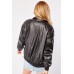 Faux Leather Bomber Jacket