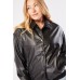 Faux Leather Bomber Jacket