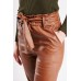 Faux Leather Elasticated Ankle Trousers