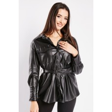 Faux Leather Shacket