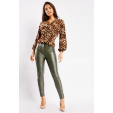 Faux Leather Skinny Trousers