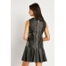 Faux Leather Sleeveless Mini Dress