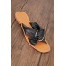 Faux Leather Twisted Slides