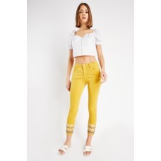 Faux Mirror Sequin Embriored Trousers