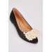 Faux Pearl Applique Ballet Pumps