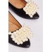 Faux Pearl Applique Ballet Pumps