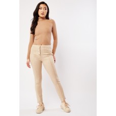 Faux Suede Beige Trousers