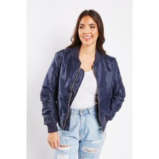 Flap Pocket Side Bomber Jacket