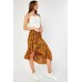 Flared Printed Midi Skirt