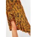 Flared Printed Midi Skirt