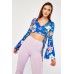 Flared Sleeve Floral Crop Top