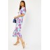 Flared Sleeve Printed Midi Dress