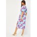 Flared Sleeve Printed Midi Dress