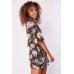 Flared Sleeve Printed Swing Dress