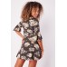 Flared Sleeve Printed Swing Dress