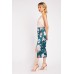 Floral Front Slit Silky Skirt