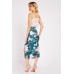 Floral Front Slit Silky Skirt