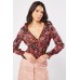 Floral Low Plunge Blouse