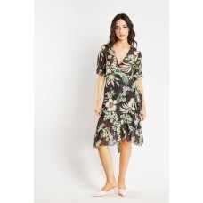 Floral Midi Wrap Dress