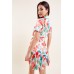 Floral Print Panelled Swing Dress