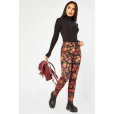 Floral Print Skinny Trousers