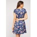 Floral Short Sleeve Swing Dress