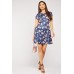 Floral Short Sleeve Swing Dress