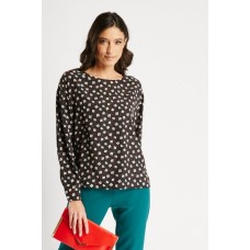 Flower Pattern Long Sleeve Blouse