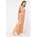 Flower Print Strappy Maxi Dress