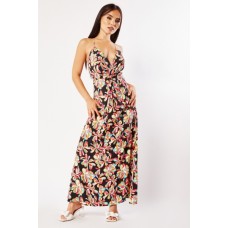 Flower Print Strappy Maxi Dress