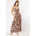 Flower Print Strappy Maxi Dress