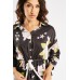 Flower Print Tie Up Waist Top