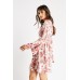 Flower Printed Flare Sleeve Dress