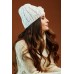 Flower Trim Knitted Beanie Hat