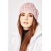 Flower Trim Knitted Beanie Hat