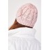 Flower Trim Knitted Beanie Hat