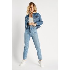 Frayed Hem Mom Jeans