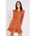 Frill Trim Buttoned Up Dress