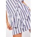 Frilly Panel Striped Shirt Dress