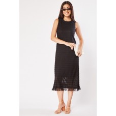 Fringed Hem Crochet Cotton Dress