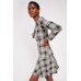 Front Bow Checkered Textured Dress