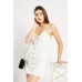 Front Knot Cotton Mini Dress