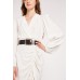 Gathered Belted Wrap Dress