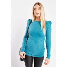 Gathered Shoulder Knit Top