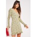 Gathered Sleeve Floral Shift Dress