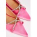 Gemstone Strap Front Ballet Pumps