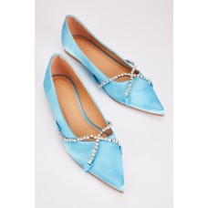 Gemstone Strap Front Ballet Pumps