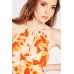 Halter Neck A-Line Printed Dress